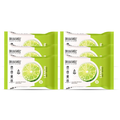 Lemon Face Wet Wipes Pack of 6