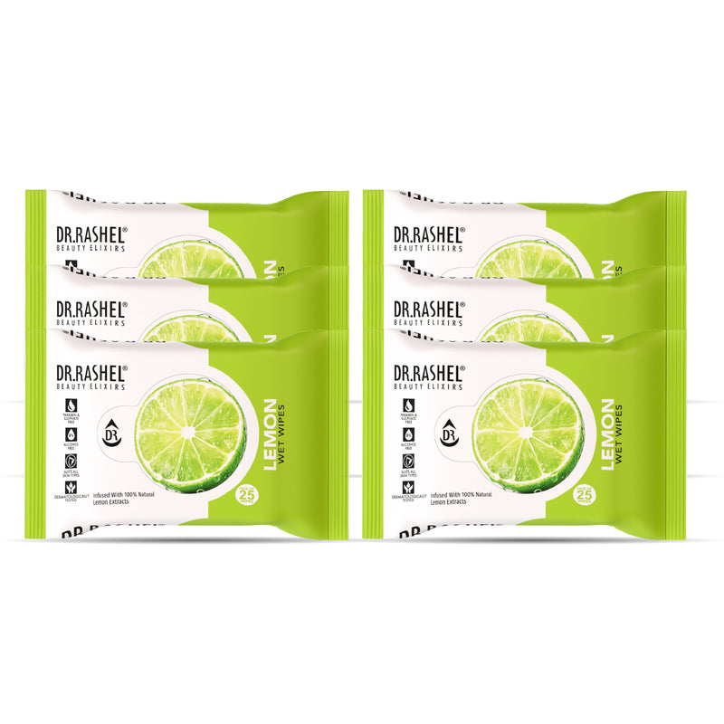 Lemon Face Wet Wipes Pack of 6