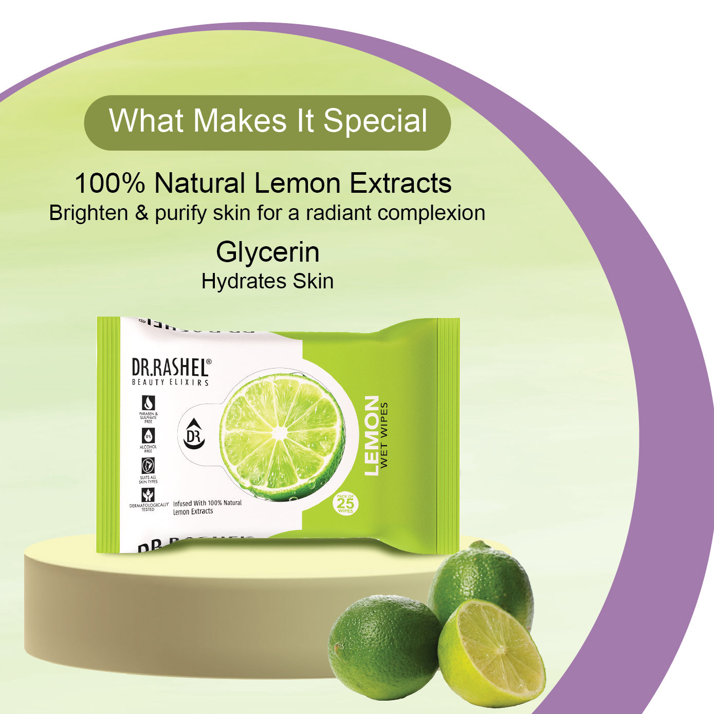 Lemon Face Wet Wipes Pack of 6