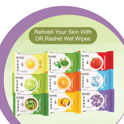 Lemon Face Wet Wipes Pack of 6