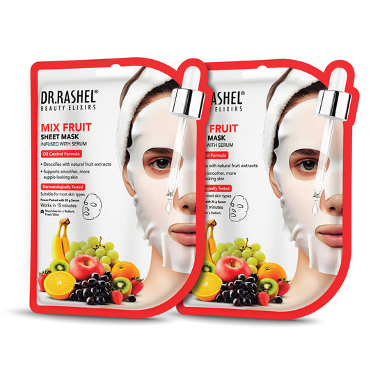 Mix fruit sheet mask with serum Pack of 2