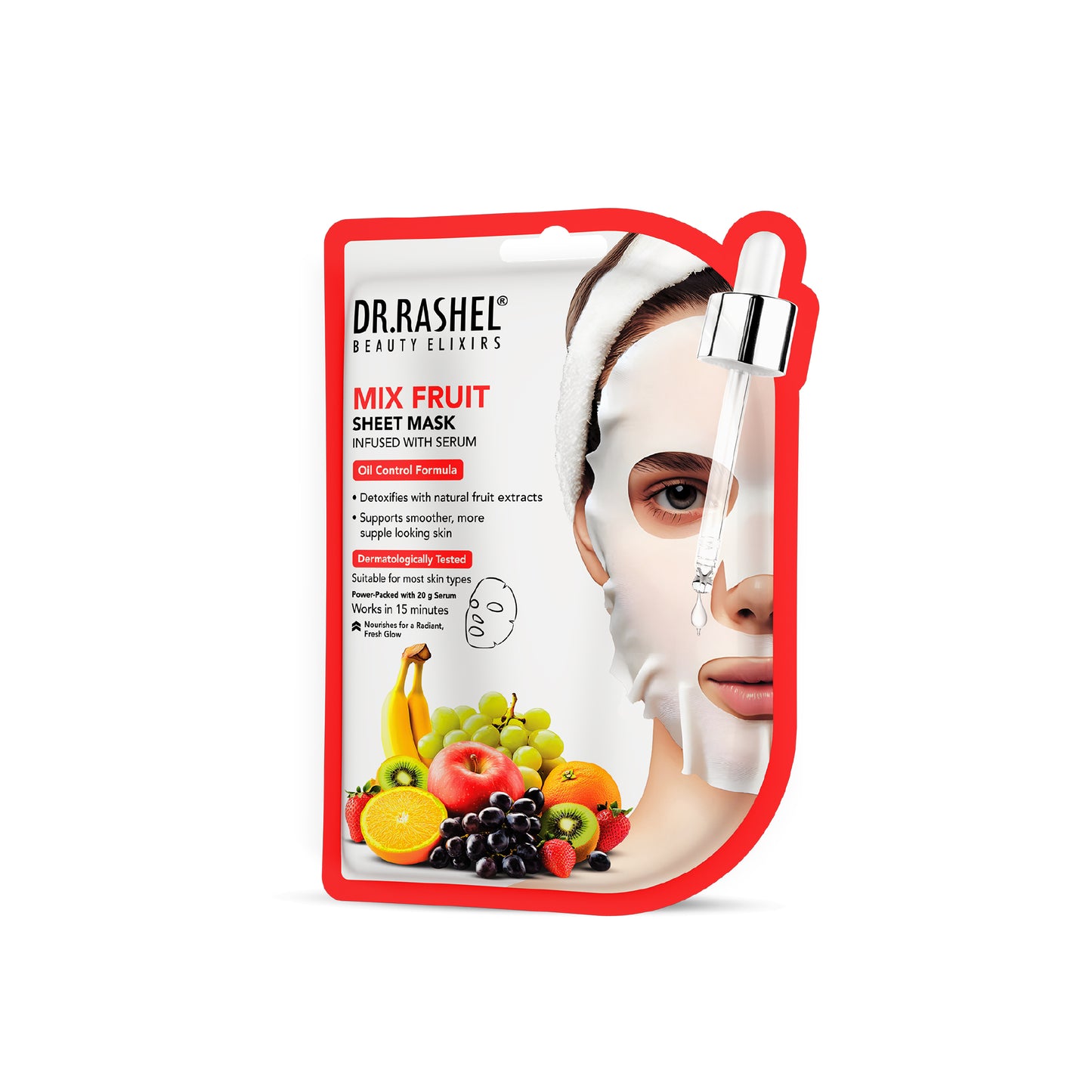 Mix fruit sheet mask with serum Pack