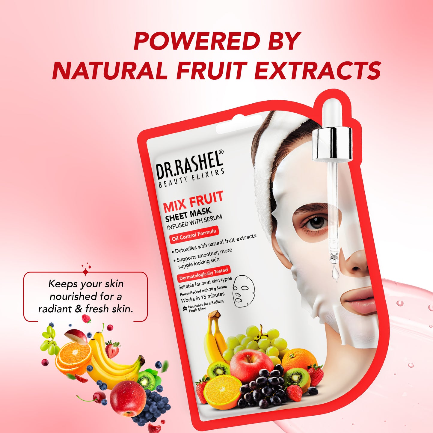 Mix fruit sheet mask with serum Pack