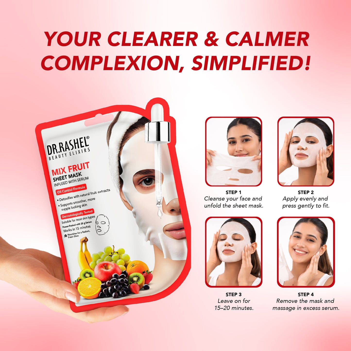 Mix fruit sheet mask with serum Pack