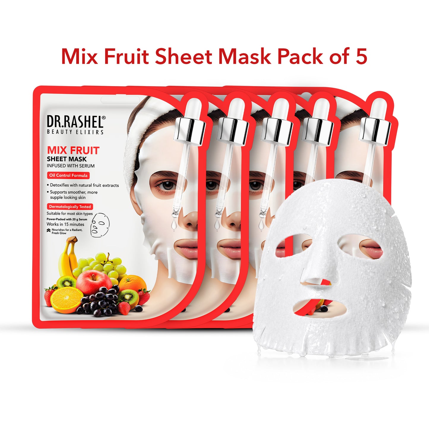 Mix fruit sheet mask with serum Set