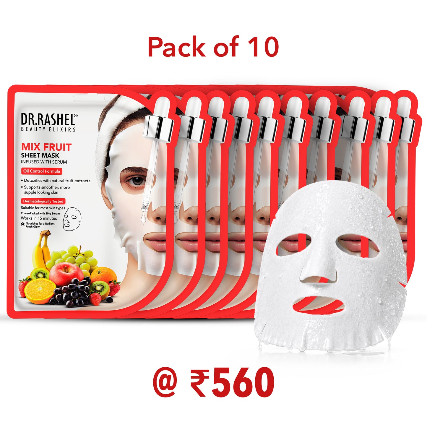 Mix fruit sheet mask with serum Set