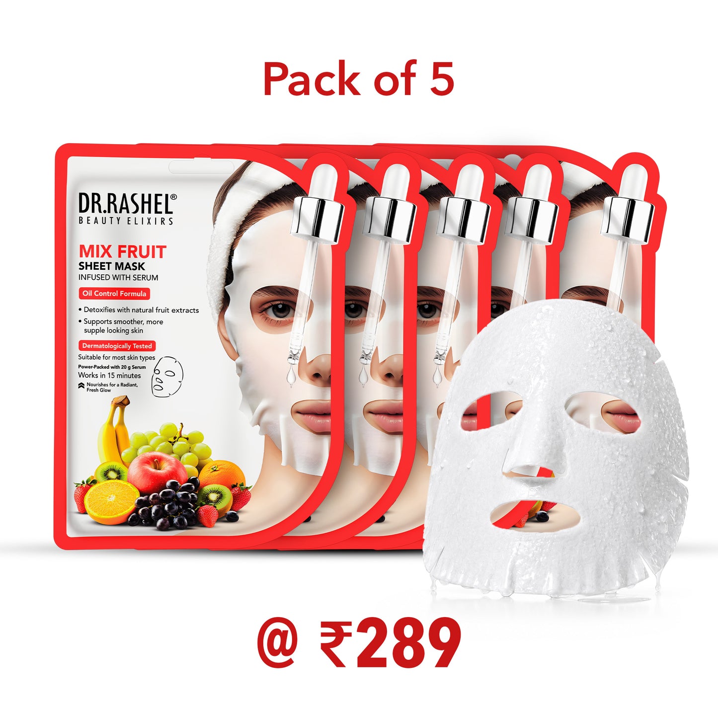 Mix fruit sheet mask with serum Set