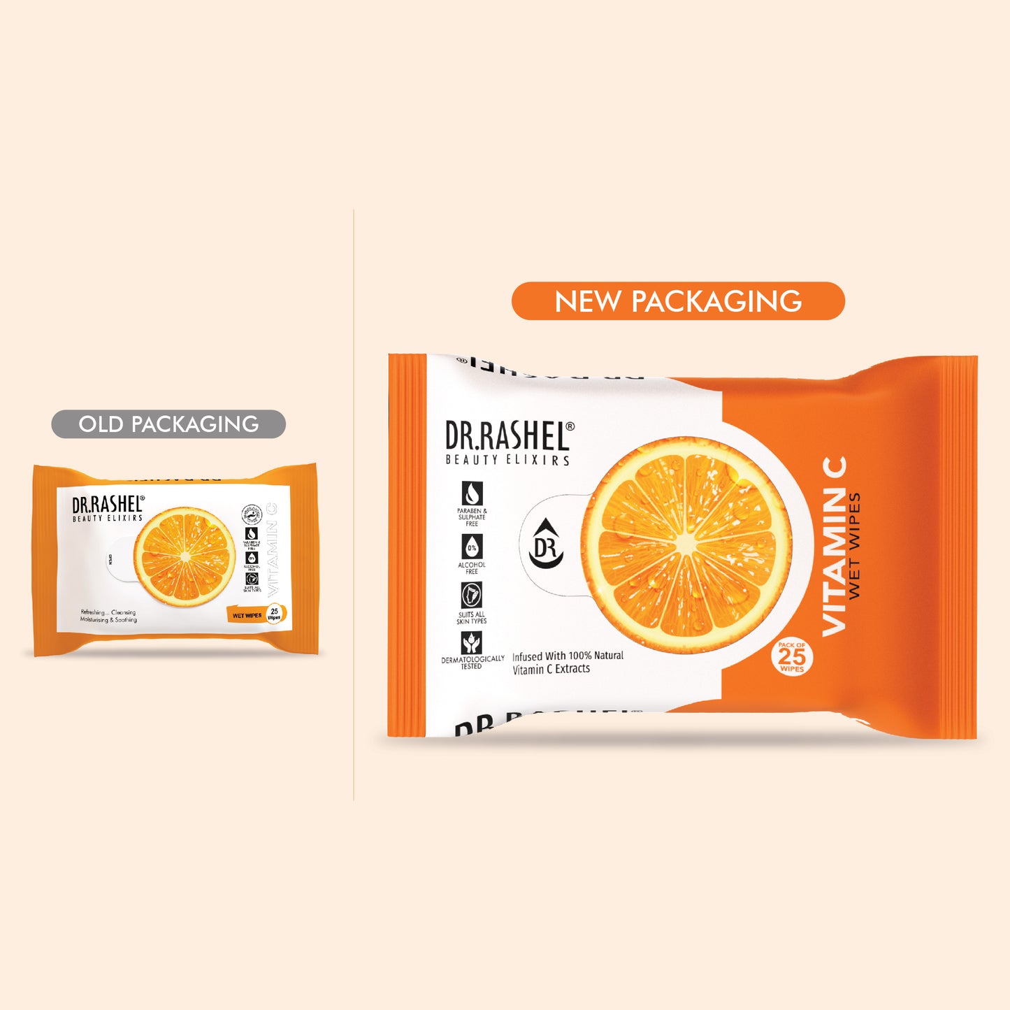 Vitamin C Face Wet Wipes Pack of 6
