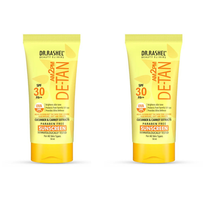 Detan Sunscreen SPF 30 PA+++ | UVA/UVB Protection | Tan Removal 50 ML