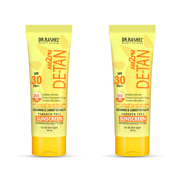Detan Sunscreen SPF 30 PA+++ | UVA/UVB Protection | Tan Removal - 100 ml