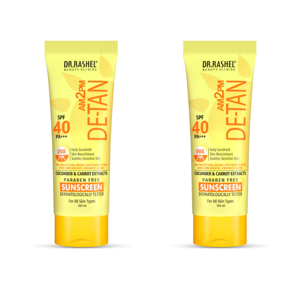 Detan Sunscreen SPF 40 | PA+++ Protection | Carrot & Cucumber - 100 ml