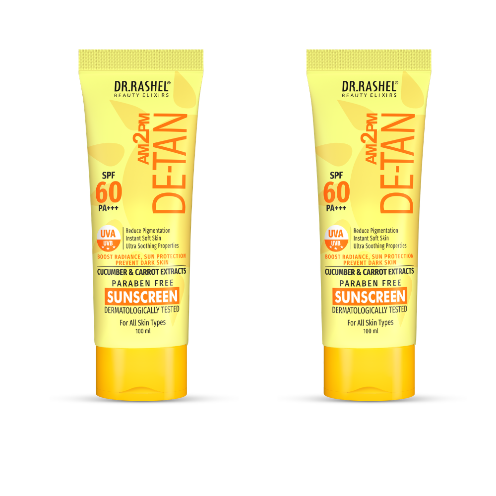 Detan Sunscreen SPF 60 | UVA/UVB PA+++ Tan Protection - 100 ml