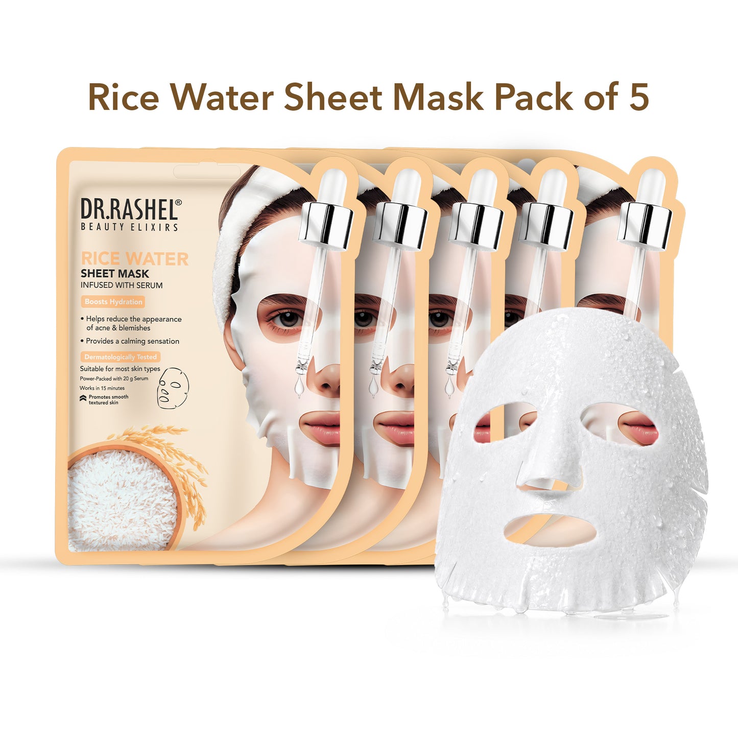 Rice Water Sheet Mask with Serum Set