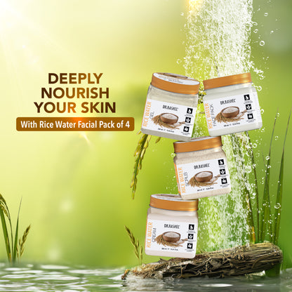 Rice Water Facial Pack of 4 ( Scrub, Gel, Cream & Facepack) - 1520 ml