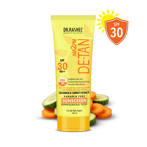 Detan Sunscreen SPF 30 PA+++ | UVA/UVB Protection | Tan Removal - 100 ml