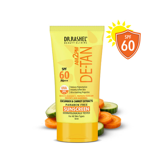 Detan Sunscreen SPF 60 | UVA/UVB PA+++ Tan Protection 50 ML