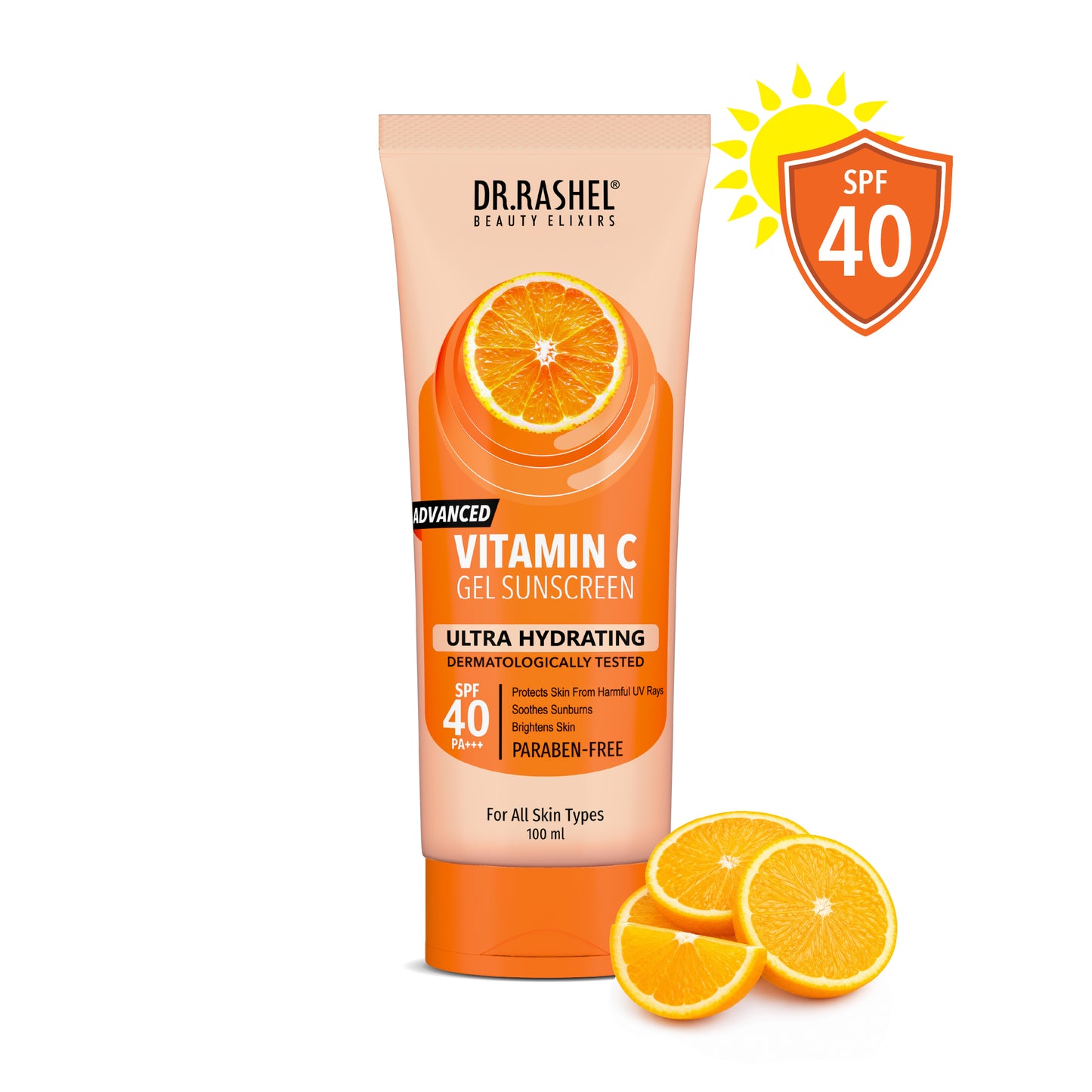 Vitamin C Sunscreen SPF 40 PA+++ | UVA/UVB Sun Protection | Prevents Tan - 100ml