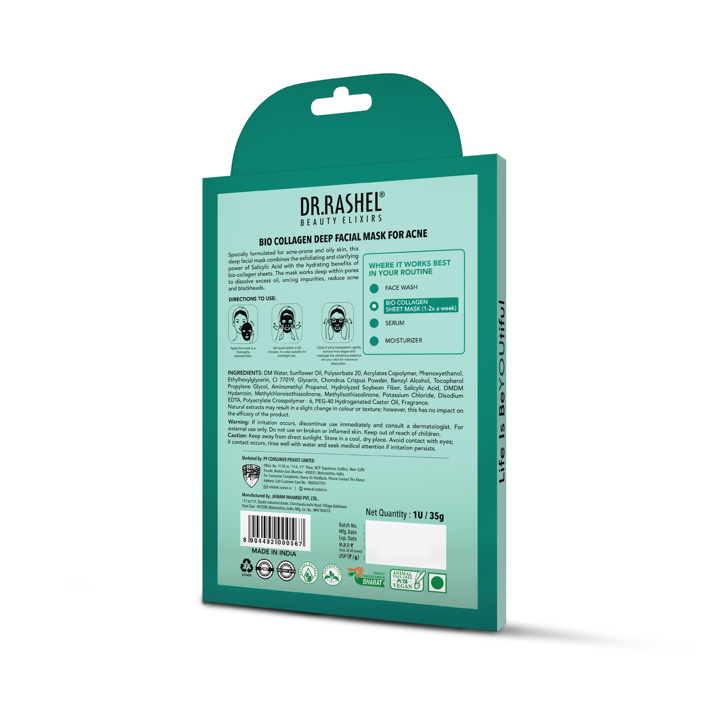 Bio Collagen Deep Facial Mask with Salicylic Acid