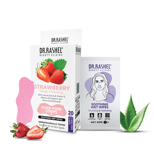 Strawberry Nose Strips with Wet Wipes