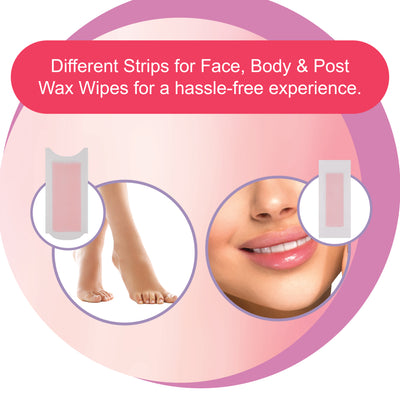 Insta Smooth Strawberry Wax Strips Pack for face and body.