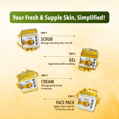 Ubtan Facial Pack of 4 (scrub, Gel, Cream & Facepack) - 1520 ml