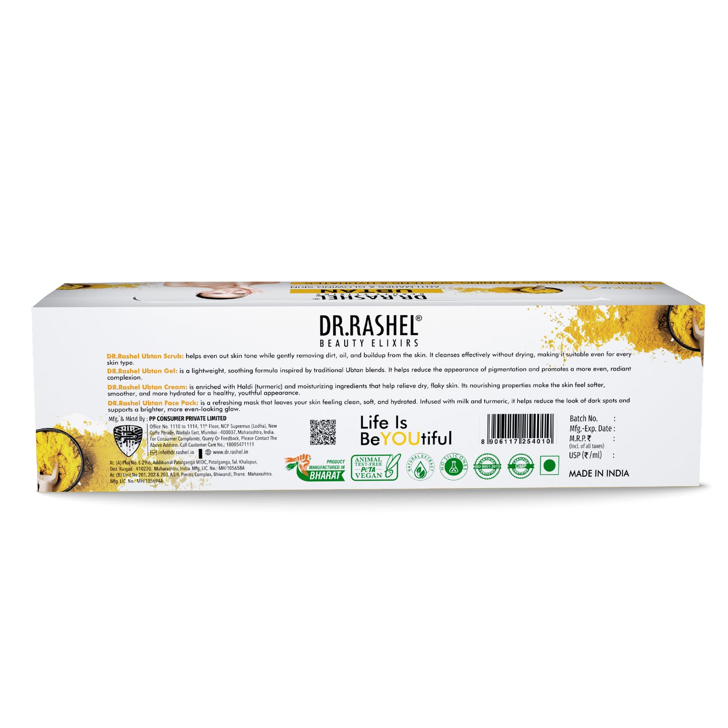 Ubtan Facial Pack of 4 (scrub, Gel, Cream & Facepack) - 1520 ml