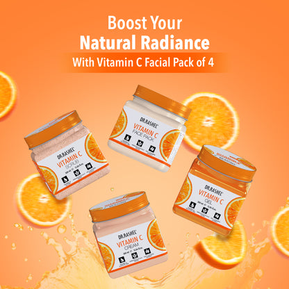 Vitamin C Facial Pack of 4 (scrub, Gel, Cream & Facepack) - 1520 ml