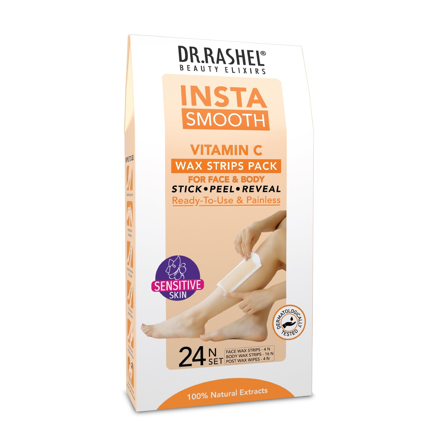 Insta Smooth Vitamin C Wax Strips Pack For Face & Body