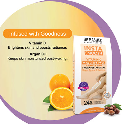 Insta Smooth Vitamin C Wax Strips Pack For Face & Body