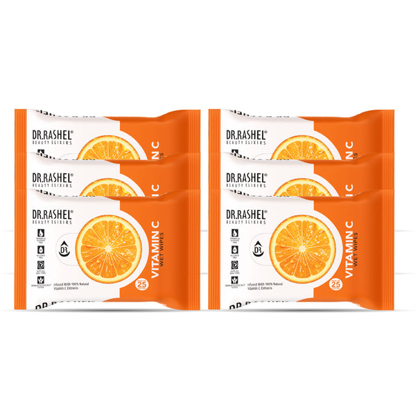 Vitamin C Face Wet Wipes Pack of 6