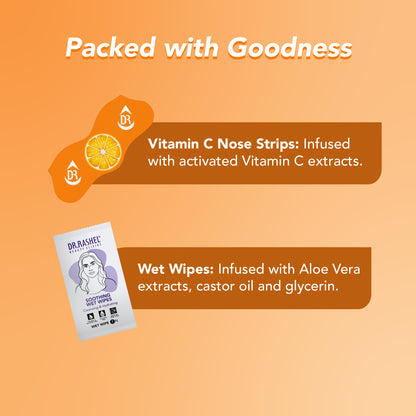 Vitamin C Nose Strips & Soothing Wet Wipes Combo Pack