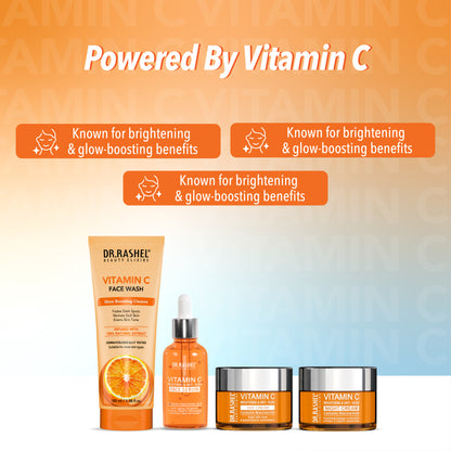 Vitamin C Skincare Combo Kit | Face Wash, Serum, Day Cream & Night Cream | For Bright & Glowing Skin