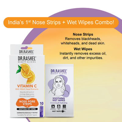 Vitamin C Nose Strips & Soothing Wet Wipes Combo Pack