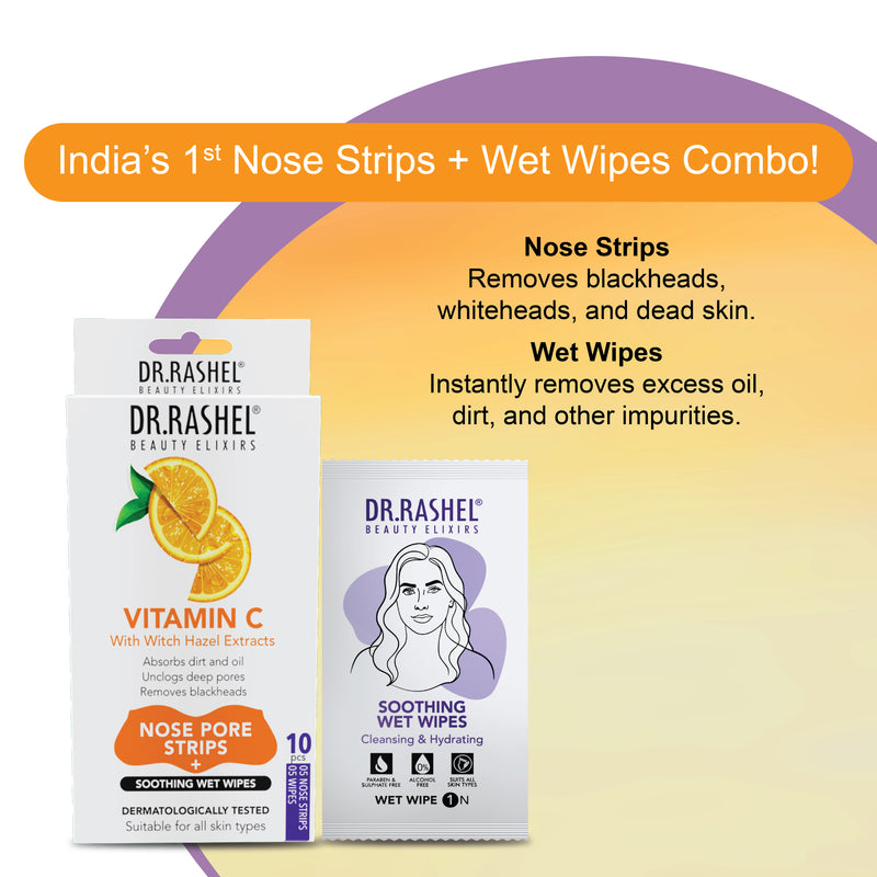 Vitamin C Nose Strips & Soothing Wet Wipes Combo Pack