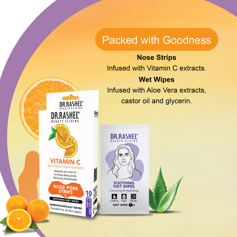 Vitamin C Nose Strips & Soothing Wet Wipes Combo Pack