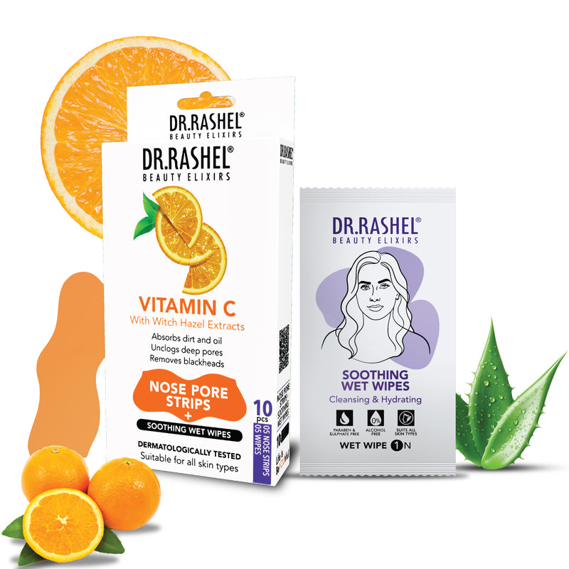 Vitamin C Nose Strips & Soothing Wet Wipes Combo Pack