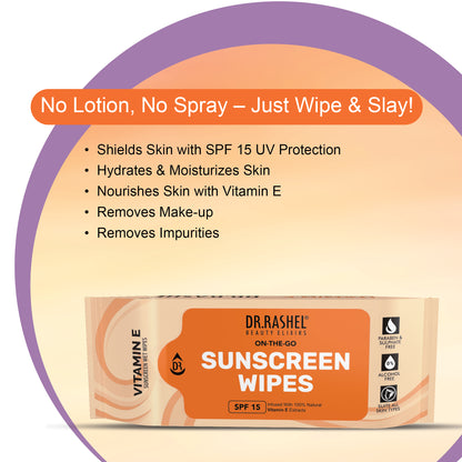 Vitamin E Sunscreen Wipes with SPF 15 Protection