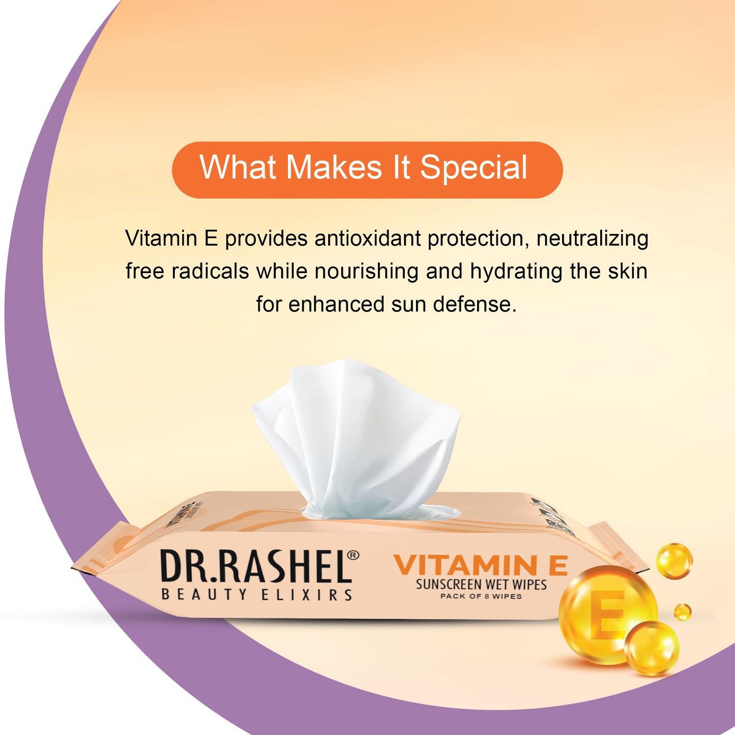 Vitamin E Sunscreen Wipes with SPF 15 Protection