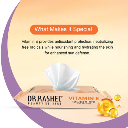 Vitamin E Sunscreen Wipes with SPF 15 Protection
