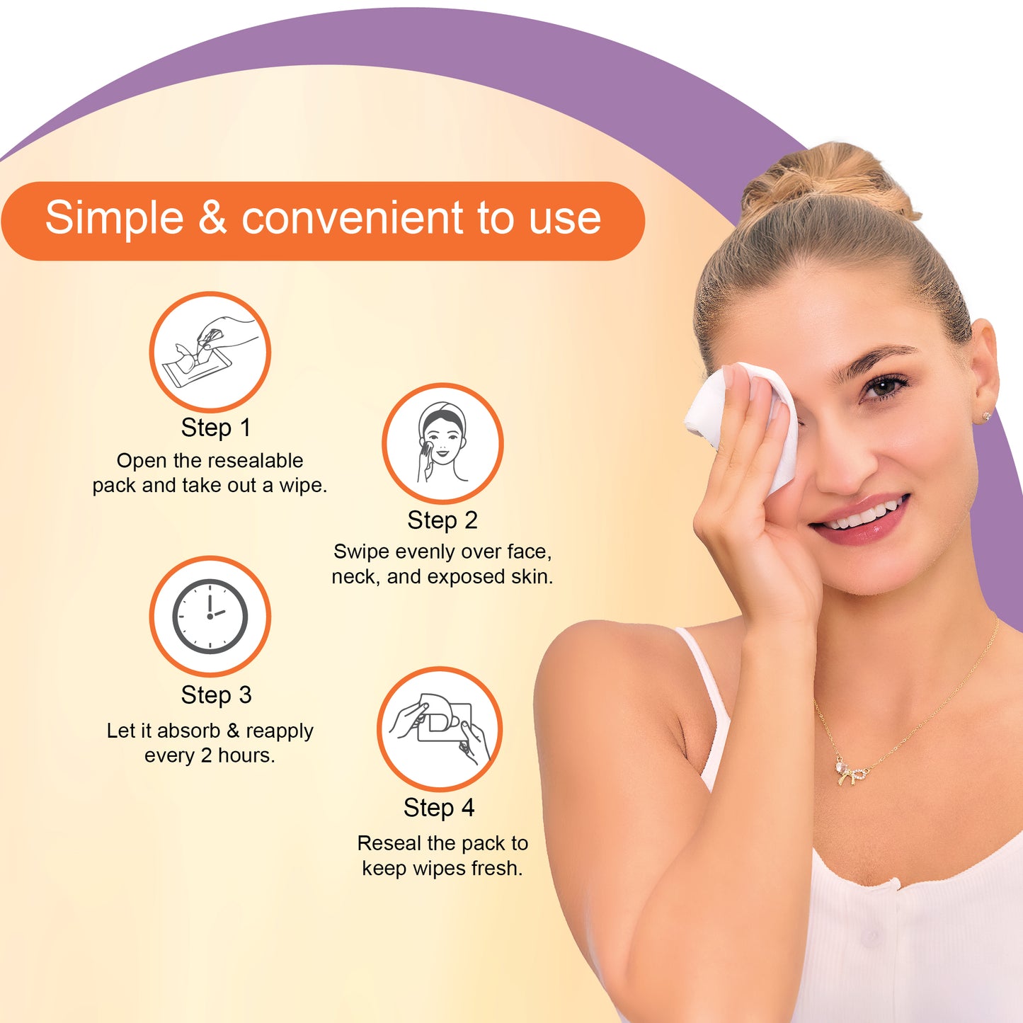 Vitamin E Sunscreen Wipes with SPF 15 Protection