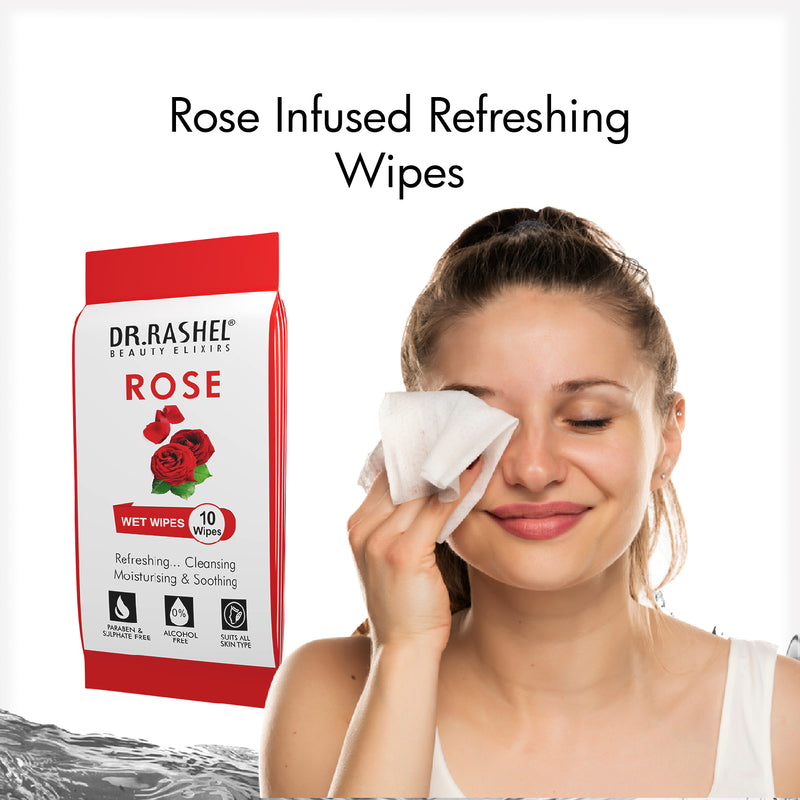 Rose Wet Wipes Pack of 10