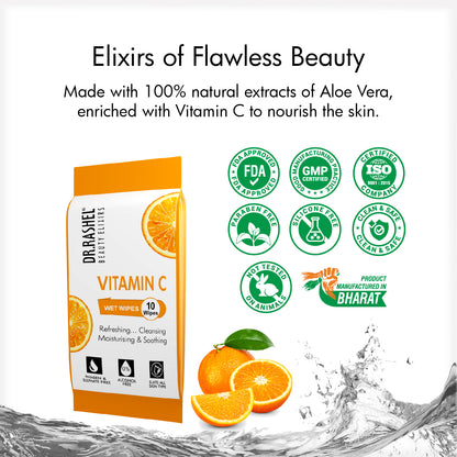 Vitamin C Wet Wipes Pack of 6