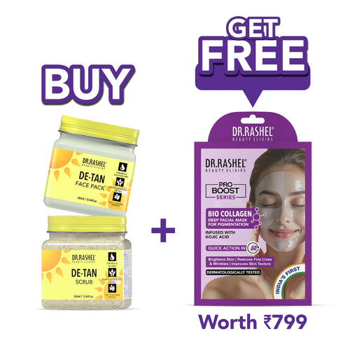 De Tan Face Pack and De Tan Scrub Pack Of 2 380ml
