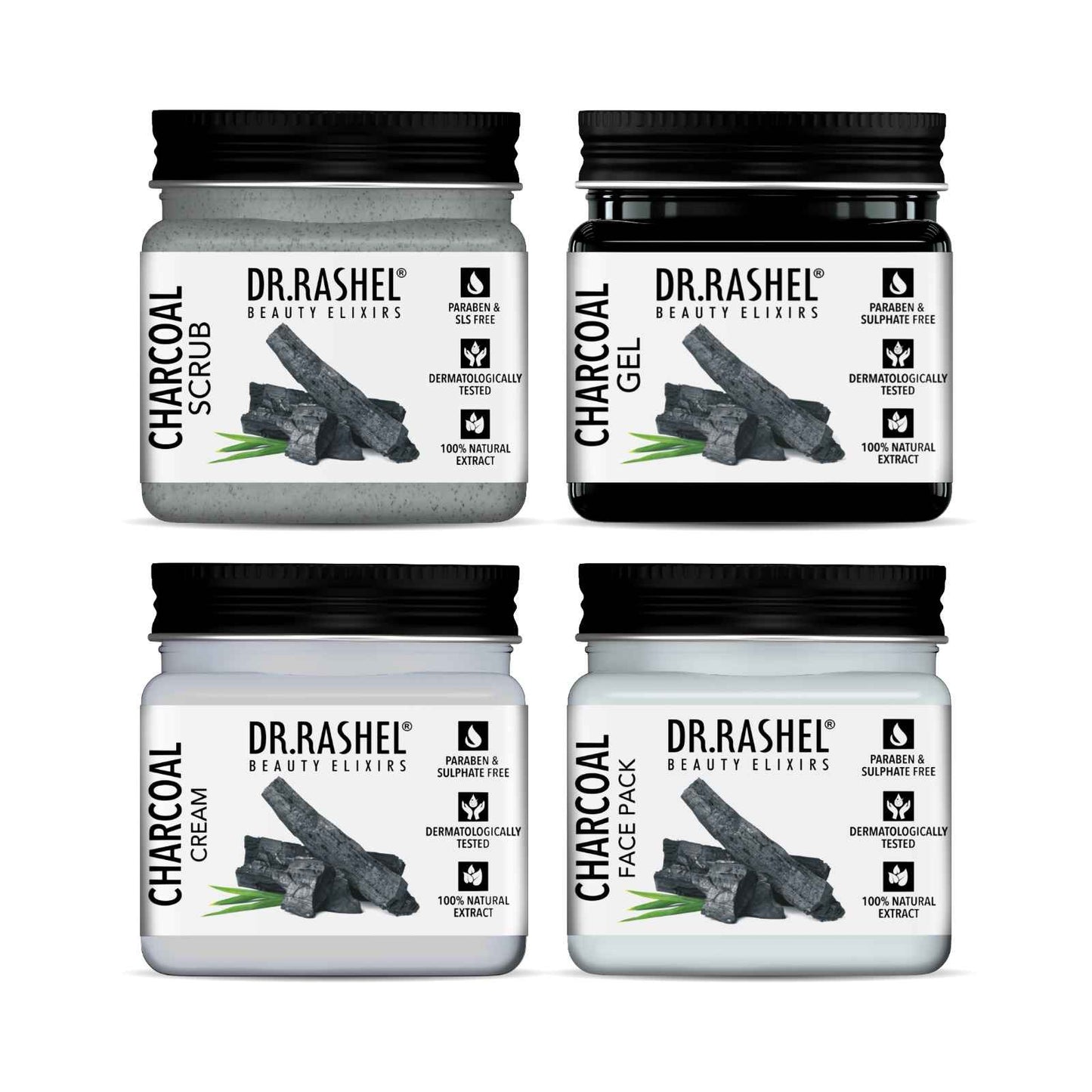 Charcoal Pack of 4 Mini Jar (180ml)