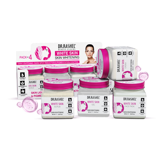White Skin Facial Pack of 4 (scrub, Gel, Cream & Facepack) - 1520 ml