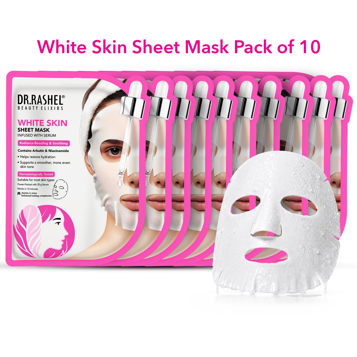 White Skin Sheet Mask with Serum Set