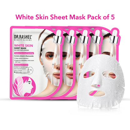 White Skin Sheet Mask with Serum Set.