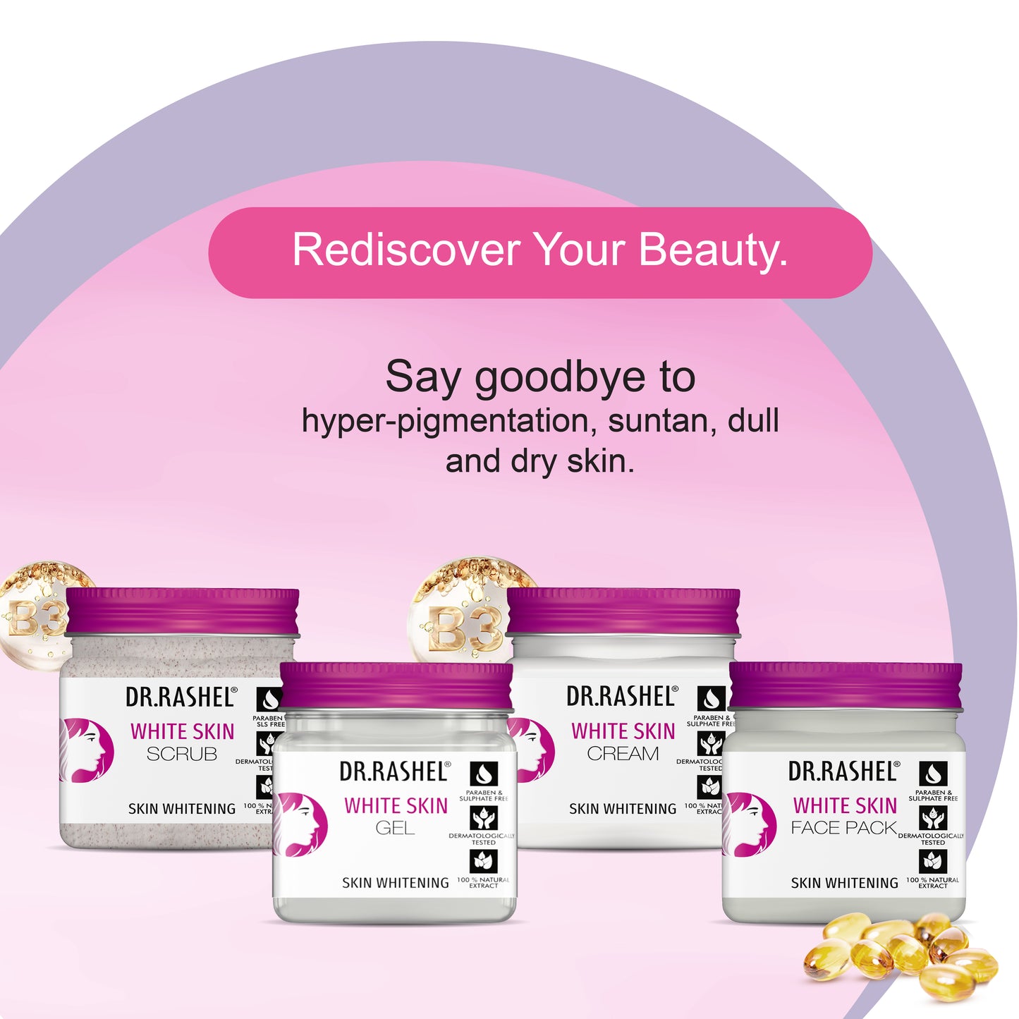 White Skin Pack of 4 Mini Jars (180ml)