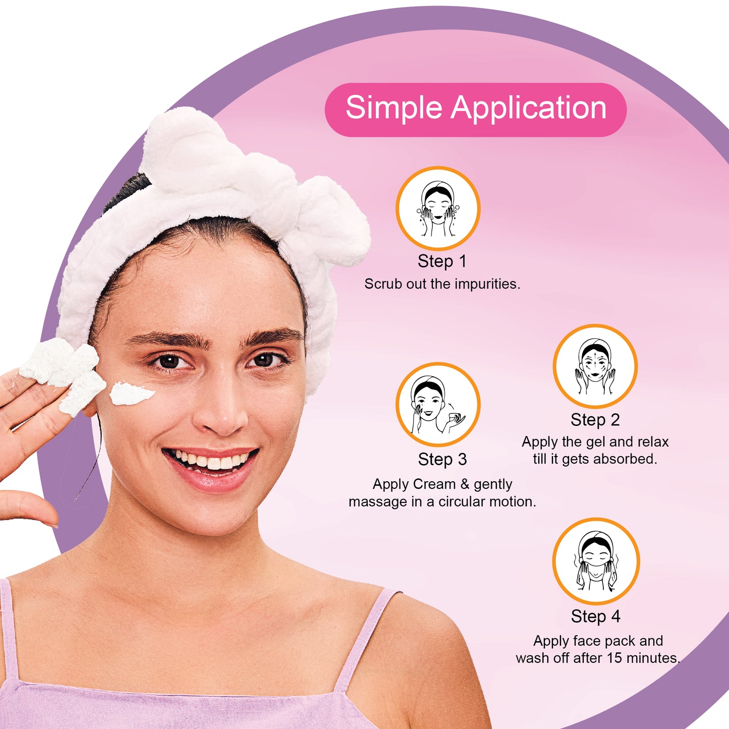 White Skin Pack of 4 (scrub, Gel, Cream & Facepack)