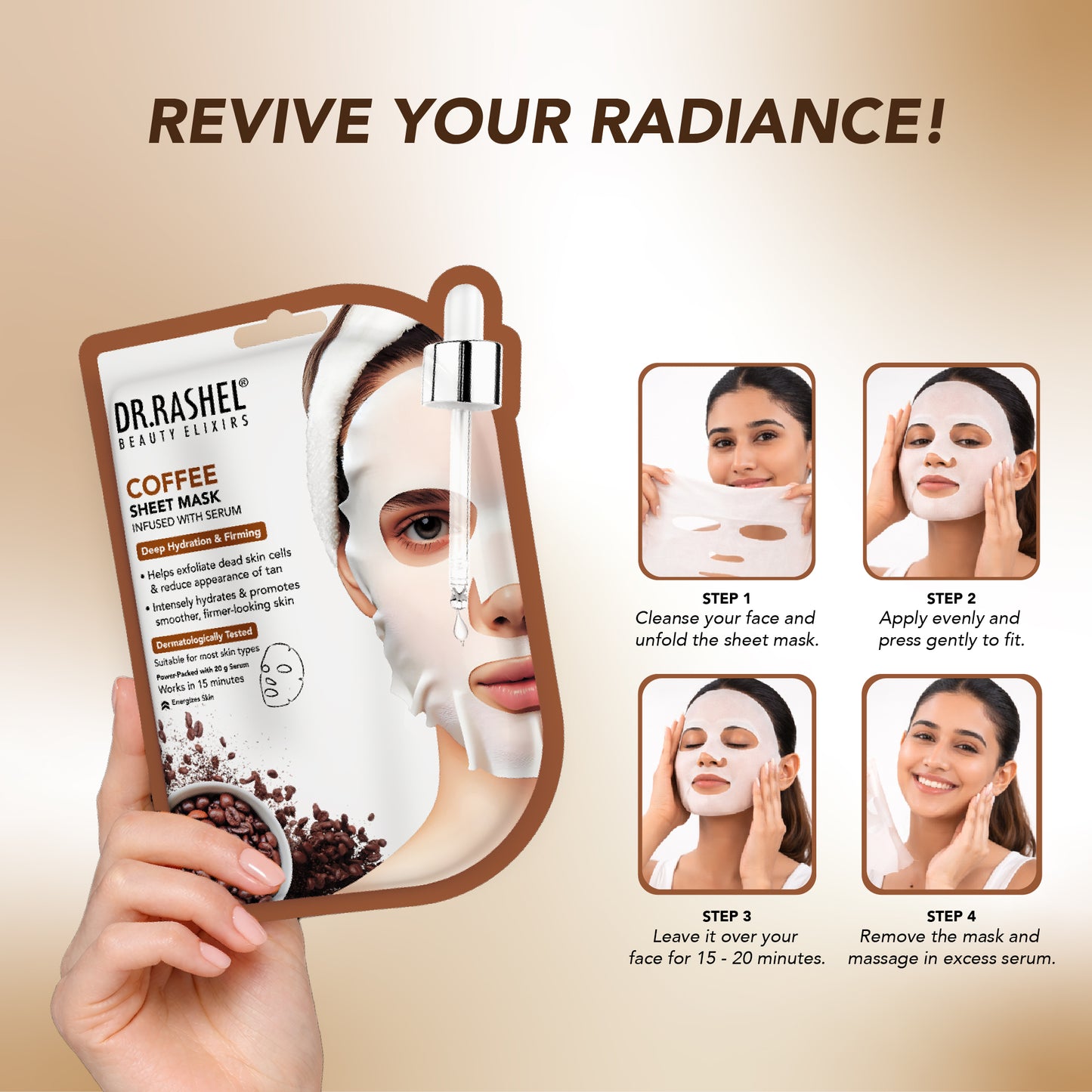 Coffee Sheet Mask with Serum Pack of 2